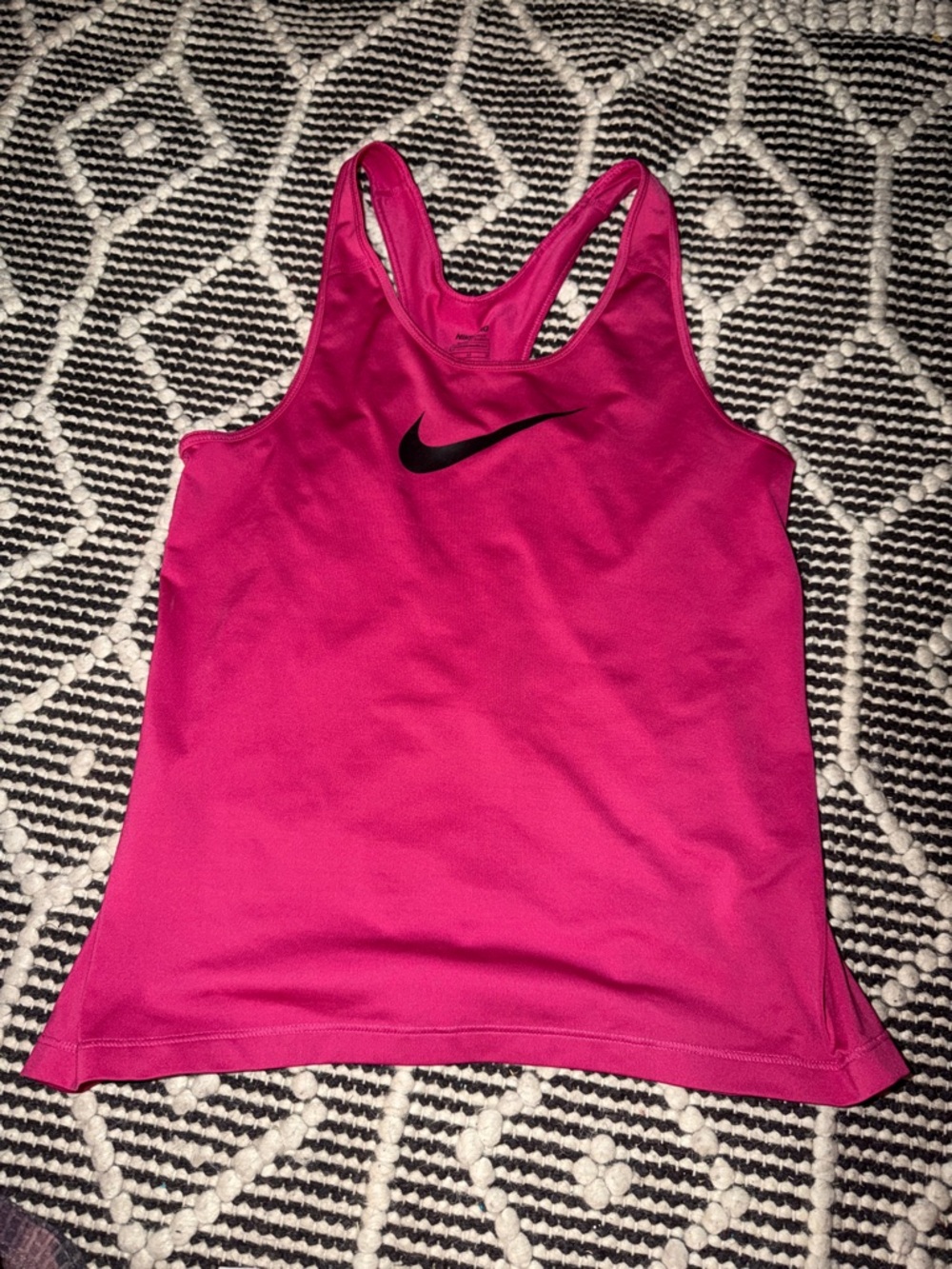 Nike Hot Pink Racerback Athletic Tank Top with Black Swoosh
